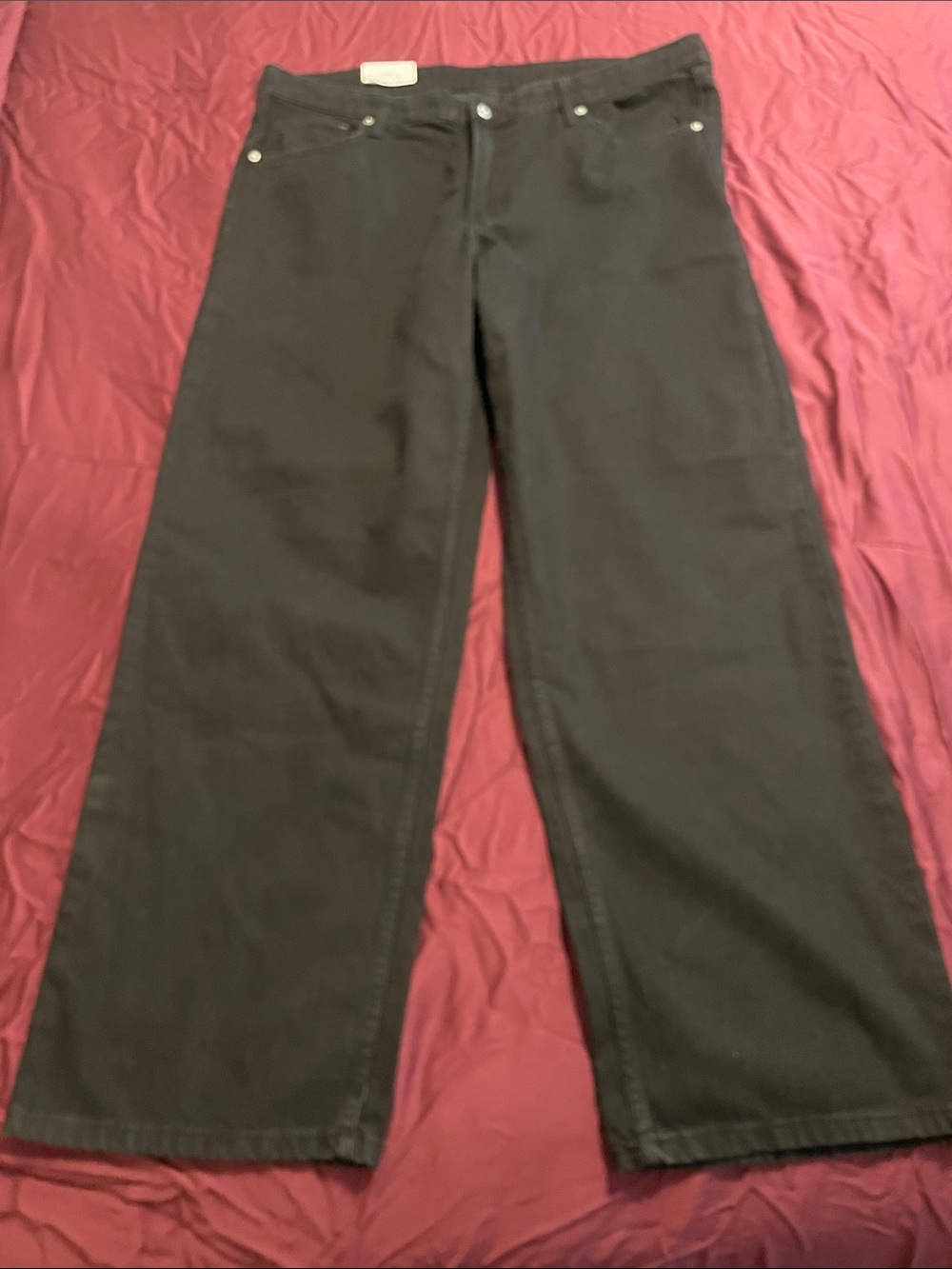 H&M &denim Wide-Leg Black Pants nwt women’s 18 baggy style y2k